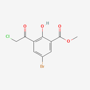 molecular formula C10H8BrClO4 B11831058 Methyl 5-Bromo-3-(2-chloroacetyl)-2-hydroxybenzoate 