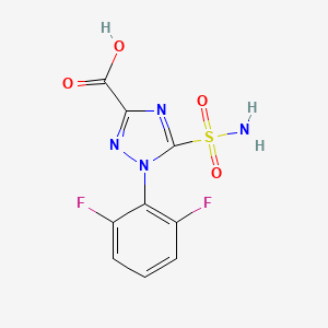 molecular formula C9H6F2N4O4S B11831067 N-(2,6-difluorophenyl)-5-aminosulfonyl-1H-1,2,4-triazole-3-carboxylic acid 