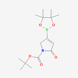 molecular formula C15H24BNO5 B11831078 Tert-butyl 2-oxo-4-(4,4,5,5-tetramethyl-1,3,2-dioxaborolan-2-YL)-2,5-dihydro-1H-pyrrole-1-carboxylate 