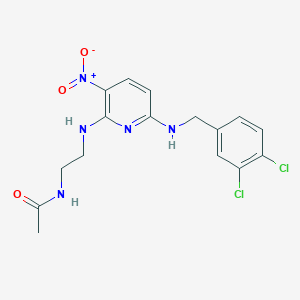 molecular formula C16H17Cl2N5O3 B11831115 N-(2-((6-((3,4-dichlorobenzyl)amino)-3-nitropyridin-2-yl)amino)ethyl)acetamide 