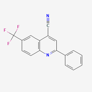 molecular formula C17H9F3N2 B11831132 2-Phenyl-6-(trifluoromethyl)quinoline-4-carbonitrile 