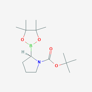 molecular formula C15H28BNO4 B11831134 tert-butyl (2R)-2-(4,4,5,5-tetramethyl-1,3,2-dioxaborolan-2-yl)pyrrolidine-1-carboxylate CAS No. 149682-81-5