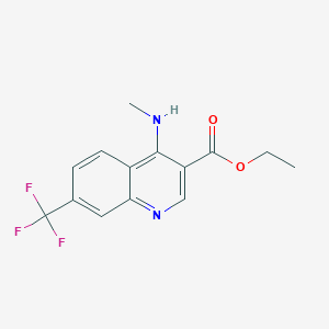 molecular formula C14H13F3N2O2 B11831159 Ethyl 4-(methylamino)-7-(trifluoromethyl)quinoline-3-carboxylate 