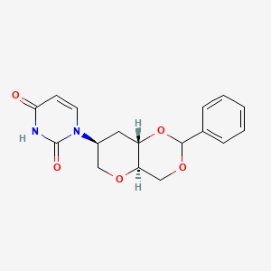 molecular formula C17H18N2O5 B11831345 1-[(4aR,7S,8aS)-2-phenyl-4,4a,6,7,8,8a-hexahydropyrano[3,2-d][1,3]dioxin-7-yl]pyrimidine-2,4-dione 
