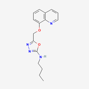 molecular formula C16H18N4O2 B11831349 N-Butyl-5-((quinolin-8-yloxy)methyl)-1,3,4-oxadiazol-2-amine CAS No. 90181-72-9