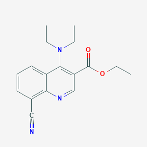 molecular formula C17H19N3O2 B11831377 Ethyl 8-cyano-4-(diethylamino)quinoline-3-carboxylate 