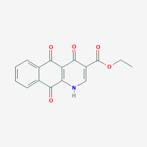 molecular formula C16H11NO5 B11831385 Ethyl 4,5,10-trioxo-1,4,5,10-tetrahydrobenzo[g]quinoline-3-carboxylate CAS No. 13388-74-4