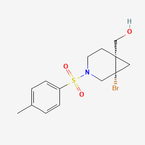 molecular formula C14H18BrNO3S B11831442 [(1S,6S)-1-bromo-3-(4-methylbenzenesulfonyl)-3-azabicyclo[4.1.0]heptan-6-yl]methanol 