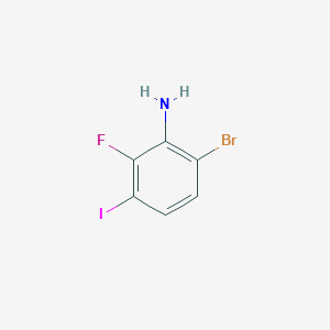 molecular formula C6H4BrFIN B11831463 6-Bromo-2-fluoro-3-iodoaniline 