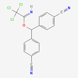 molecular formula C17H10Cl3N3O B11831468 Bis(4-cyanophenyl)methyl 2,2,2-trichloroacetimidate 