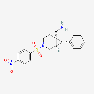 molecular formula C19H21N3O4S B11831492 1-[(1R,6R,7S)-3-(4-nitrobenzenesulfonyl)-7-phenyl-3-azabicyclo[4.1.0]heptan-6-yl]methanamine 