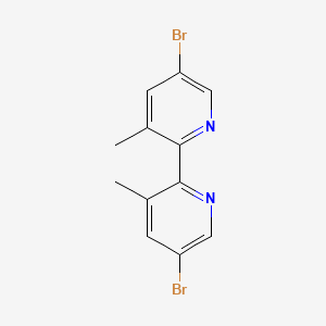 molecular formula C12H10Br2N2 B11831530 5,5'-Dibromo-3,3'-dimethyl-2,2'-bipyridine 