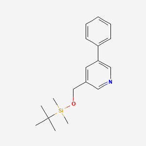 molecular formula C18H25NOSi B11831536 3-(((tert-Butyldimethylsilyl)oxy)methyl)-5-phenylpyridine CAS No. 1245643-90-6