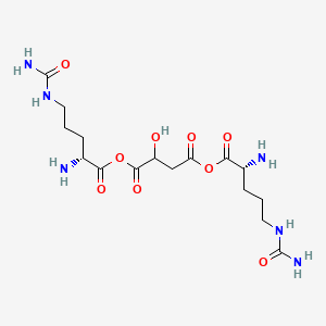 molecular formula C16H28N6O9 B11831558 bis[(2R)-2-amino-5-(carbamoylamino)pentanoyl] 2-hydroxybutanedioate 