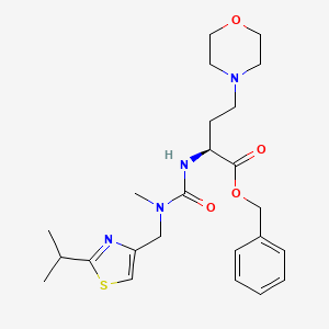 molecular formula C24H34N4O4S B11831598 benzyl (S)-2-(3-((2-isopropylthiazol-4-yl)methyl)-3-methylureido)-4-morpholinobutanoate 