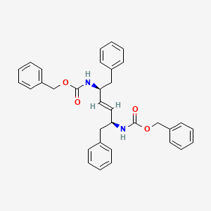 molecular formula C34H34N2O4 B11831611 dibenzyl ((2S,5S,E)-1,6-diphenylhex-3-ene-2,5-diyl)dicarbamate CAS No. 144163-56-4