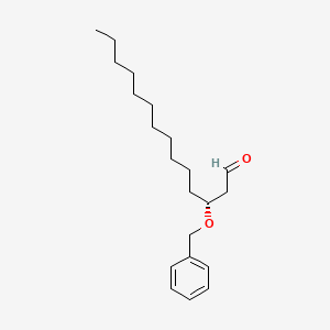 molecular formula C21H34O2 B11831617 Tetradecanal, 3-(phenylmethoxy)-, (3R)- 