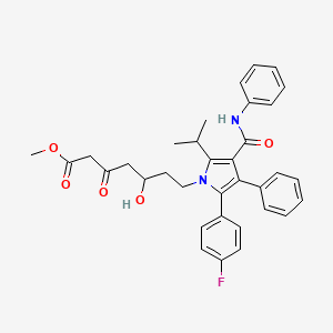 molecular formula C34H35FN2O5 B11831672 methyl 7-(2-(4-fluorophenyl)-5-isopropyl-3-phenyl-4-(phenylcarbamoyl)-1H-pyrrol-1-yl)-5-hydroxy-3-oxoheptanoate CAS No. 110862-47-0