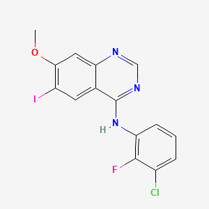 molecular formula C15H10ClFIN3O B11831707 N-(3-chloro-2-fluoro-phenyl)-6-iodo-7-methoxy-quinazolin-4-amine 
