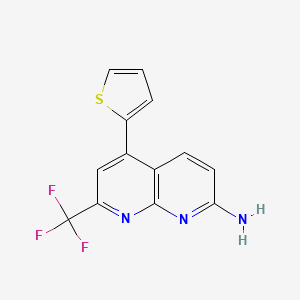 molecular formula C13H8F3N3S B11831723 5-(Thiophen-2-yl)-7-(trifluoromethyl)-1,8-naphthyridin-2-amine CAS No. 51420-77-0