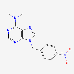 molecular formula C14H14N6O2 B11831741 9H-Purin-6-amine, N,N-dimethyl-9-((4-nitrophenyl)methyl)- CAS No. 13233-85-7