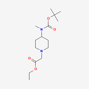 molecular formula C15H28N2O4 B11831764 Ethyl 2-(4-((tert-butoxycarbonyl)(methyl)amino)piperidin-1-yl)acetate 