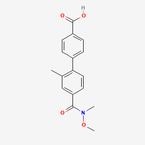 molecular formula C17H17NO4 B11831768 4'-(Methoxy(methyl)carbamoyl)-2'-methyl-[1,1'-biphenyl]-4-carboxylic acid CAS No. 1179362-33-4