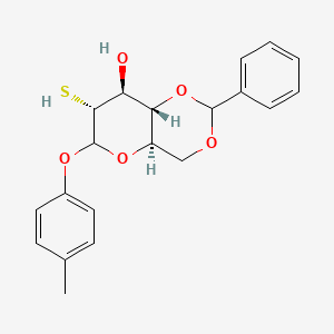 molecular formula C20H22O5S B11831769 (4aR,7R,8S,8aS)-6-(4-methylphenoxy)-2-phenyl-7-sulfanyl-hexahydro-2H-pyrano[3,2-d][1,3]dioxin-8-ol 