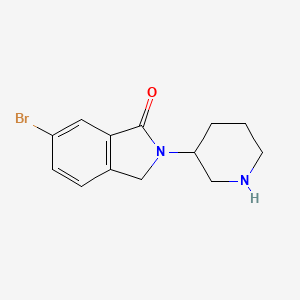 molecular formula C13H15BrN2O B11831770 6-Bromo-2-(piperidin-3-yl)isoindolin-1-one 