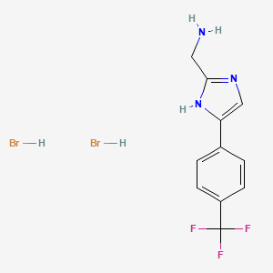 molecular formula C11H12Br2F3N3 B11831772 (5-(4-(Trifluoromethyl)phenyl)-1H-imidazol-2-yl)methanamine dihydrobromide 