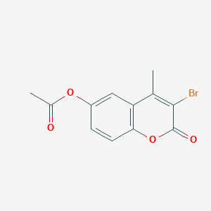 molecular formula C12H9BrO4 B11831785 3-Bromo-4-methyl-2-oxo-2H-chromen-6-yl acetate 