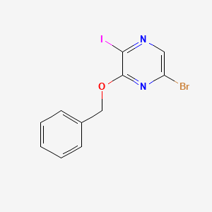 molecular formula C11H8BrIN2O B11831889 3-(Benzyloxy)-5-bromo-2-iodopyrazine 