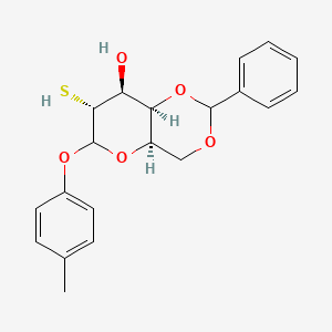 molecular formula C20H22O5S B11831897 (4aR,7R,8S,8aR)-6-(4-methylphenoxy)-2-phenyl-7-sulfanyl-4,4a,6,7,8,8a-hexahydropyrano[3,2-d][1,3]dioxin-8-ol 