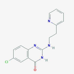 molecular formula C15H13ClN4O B11831904 6-Chloro-2-((2-(pyridin-2-yl)ethyl)amino)quinazolin-4(1H)-one CAS No. 61741-55-7