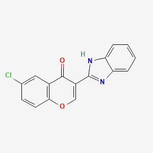 molecular formula C16H9ClN2O2 B11831937 3-(1H-Benzo[d]imidazol-2-yl)-6-chloro-4H-chromen-4-one CAS No. 293740-39-3