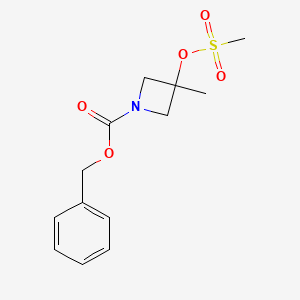 molecular formula C13H17NO5S B11831939 Benzyl 3-methyl-3-((methylsulfonyl)oxy)azetidine-1-carboxylate CAS No. 1356109-87-9