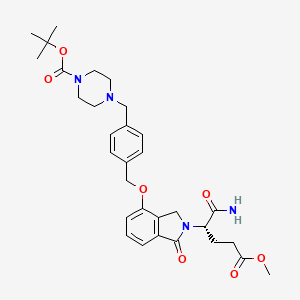 molecular formula C31H40N4O7 B11831971 tert-Butyl (S)-4-(4-(((2-(1-amino-5-methoxy-1,5-dioxopentan-2-yl)-1-oxoisoindolin-4-yl)oxy)methyl)benzyl)piperazine-1-carboxylate 