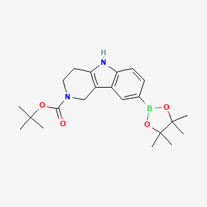 molecular formula C22H31BN2O4 B11831975 tert-Butyl 8-(4,4,5,5-tetramethyl-1,3,2-dioxaborolan-2-yl)-3,4-dihydro-1H-pyrido[4,3-b]indole-2(5H)-carboxylate 