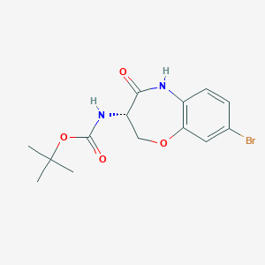 molecular formula C14H17BrN2O4 B11831997 tert-butyl N-[(3S)-8-bromo-4-oxo-3,5-dihydro-2H-1,5-benzoxazepin-3-yl]carbamate 
