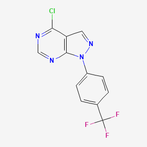 molecular formula C12H6ClF3N4 B11832050 4-Chloro-1-(4-(trifluoromethyl)phenyl)-1H-pyrazolo[3,4-D]pyrimidine 