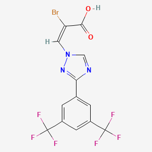 molecular formula C13H6BrF6N3O2 B11832065 (E)-3-(3-(3,5-bis(trifluoromethyl)phenyl)-1H-1,2,4-triazol-1-yl)-2-bromoacrylic acid 