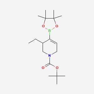 molecular formula C18H32BNO4 B11832112 tert-butyl 3-ethyl-4-(4,4,5,5-tetramethyl-1,3,2-dioxaborolan-2-yl)-3,6-dihydro-2H-pyridine-1-carboxylate 