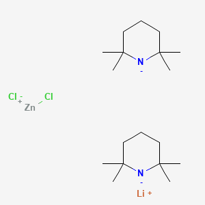 molecular formula C18H36Cl2LiN2Zn- B11832180 lithium;chlorozinc(1+);2,2,6,6-tetramethylpiperidin-1-ide;chloride 
