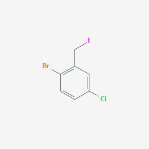 molecular formula C7H5BrClI B11832217 1-Bromo-4-chloro-2-(iodomethyl)benzene 