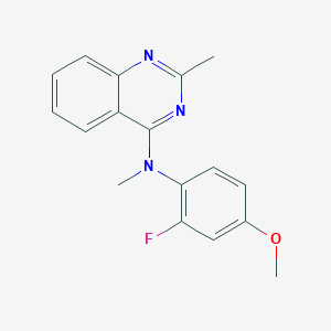 molecular formula C17H16FN3O B11832252 4-Quinazolinamine, N-(2-fluoro-4-methoxyphenyl)-N,2-dimethyl- CAS No. 827031-33-4