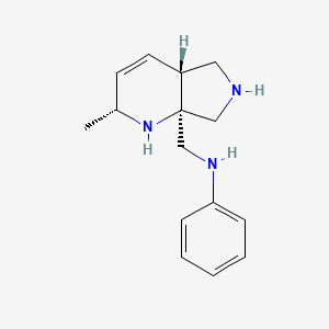 molecular formula C15H21N3 B11832255 N-{[(2R,4aR,7aS)-2-methyl-1H,2H,4aH,5H,6H,7H,7aH-pyrrolo[3,4-b]pyridin-7a-yl]methyl}aniline 