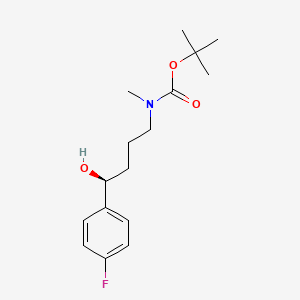 molecular formula C16H24FNO3 B11832279 Carbamic acid, N-[(4S)-4-(4-fluorophenyl)-4-hydroxybutyl]-N-methyl-, 1,1-dimethylethyl ester 