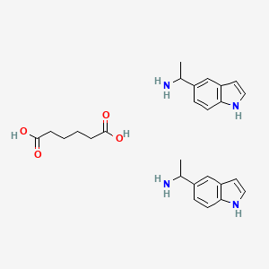 molecular formula C26H34N4O4 B11832309 hexanedioic acid;1-(1H-indol-5-yl)ethanamine 