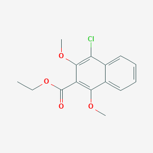 molecular formula C15H15ClO4 B11832313 Ethyl 4-chloro-1,3-dimethoxy-2-naphthoate 
