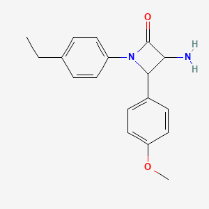 molecular formula C18H20N2O2 B11832324 3-Amino-1-(4-ethylphenyl)-4-(4-methoxyphenyl)azetidin-2-one 